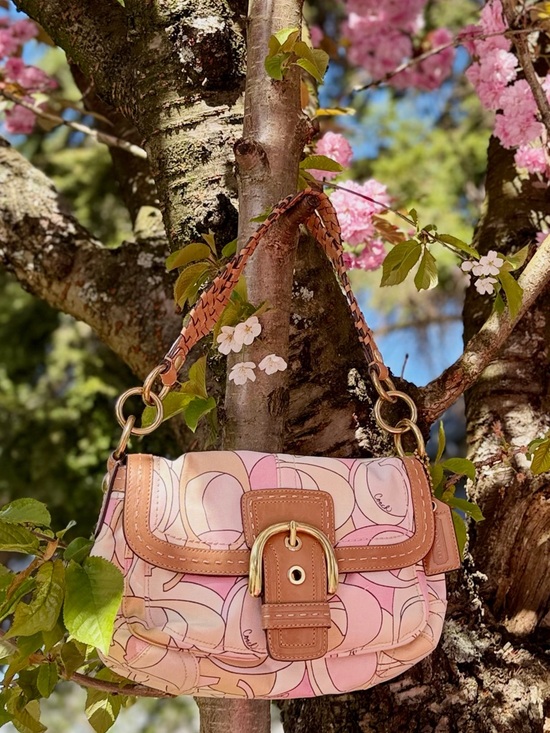 Coach Handbags - Rare COACH Soho Optic C pink  11909 + matching Silk Scarf Set